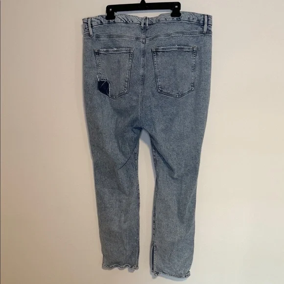 Good American Good Boy Split Hem High Waist Straight Leg Jeans
